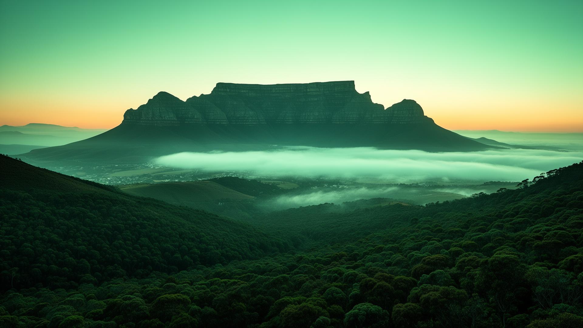 South African landscape at dawn